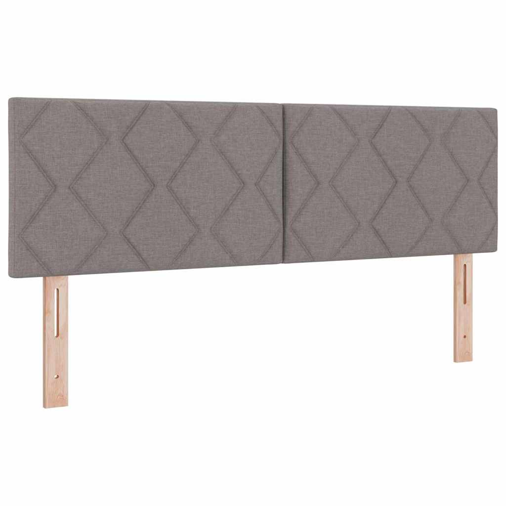 Headboard with LED Strip Lights Adjustable Taupe 144 cm Fabric
