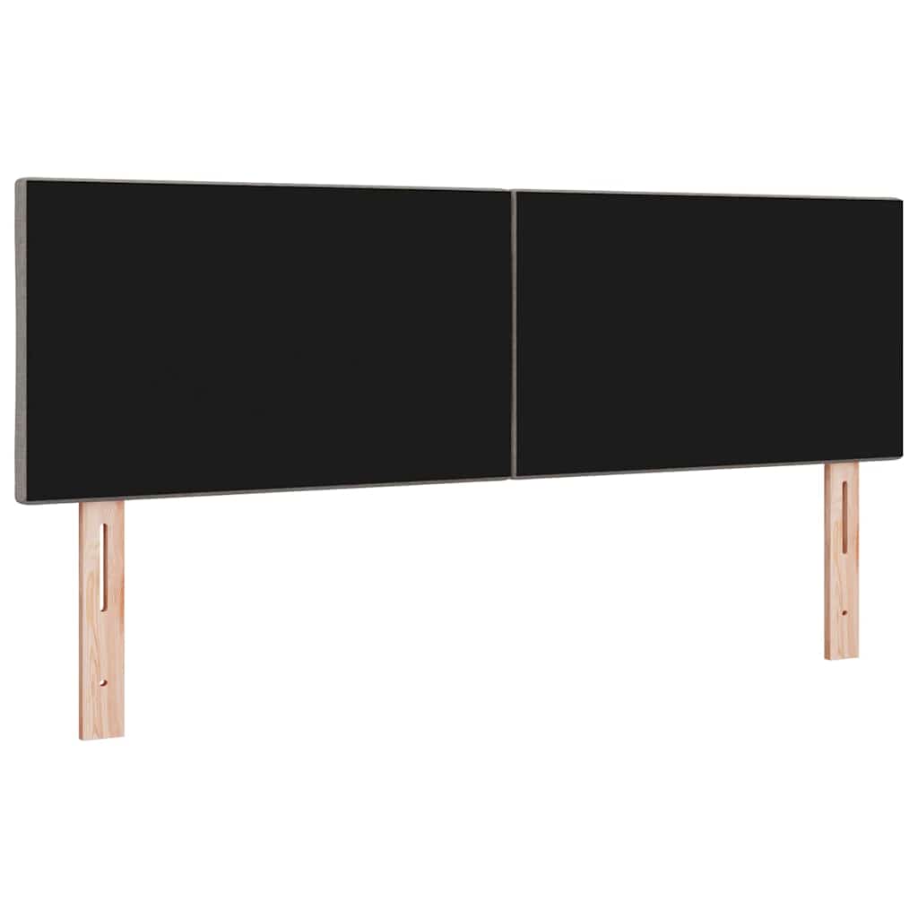 Headboard with LED Strip Lights Adjustable Taupe 144 cm Fabric