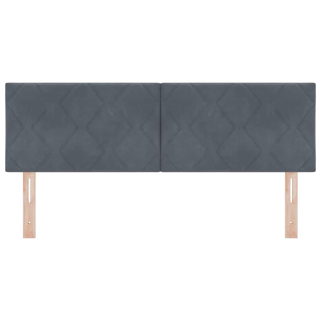 LED Headboard with LED Strip Lights Dark grey 144 cm Velvet