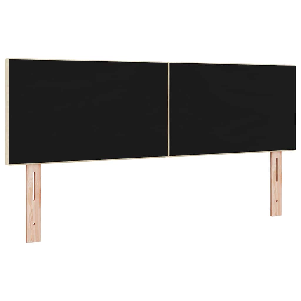 Headboard with LED Strip Lights Adjustable Cream 160 cm Fabric