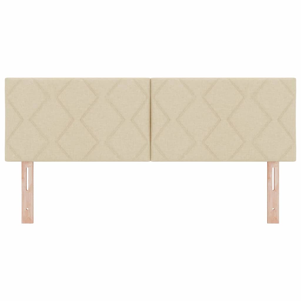 Headboard with LED Strip Lights Adjustable Cream 160 cm Fabric