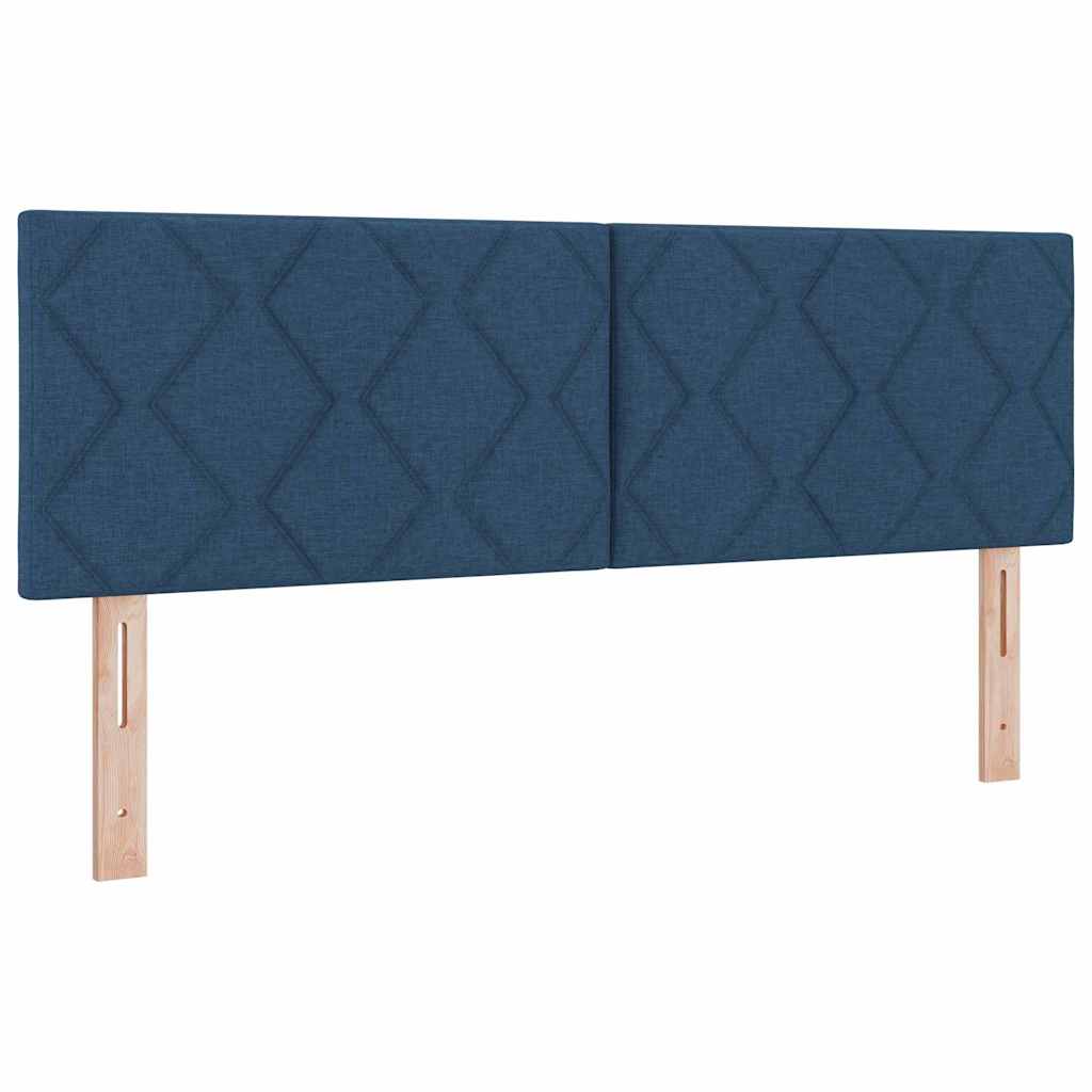 Headboard with LED Strip Lights Adjustable Blue 160 cm Fabric