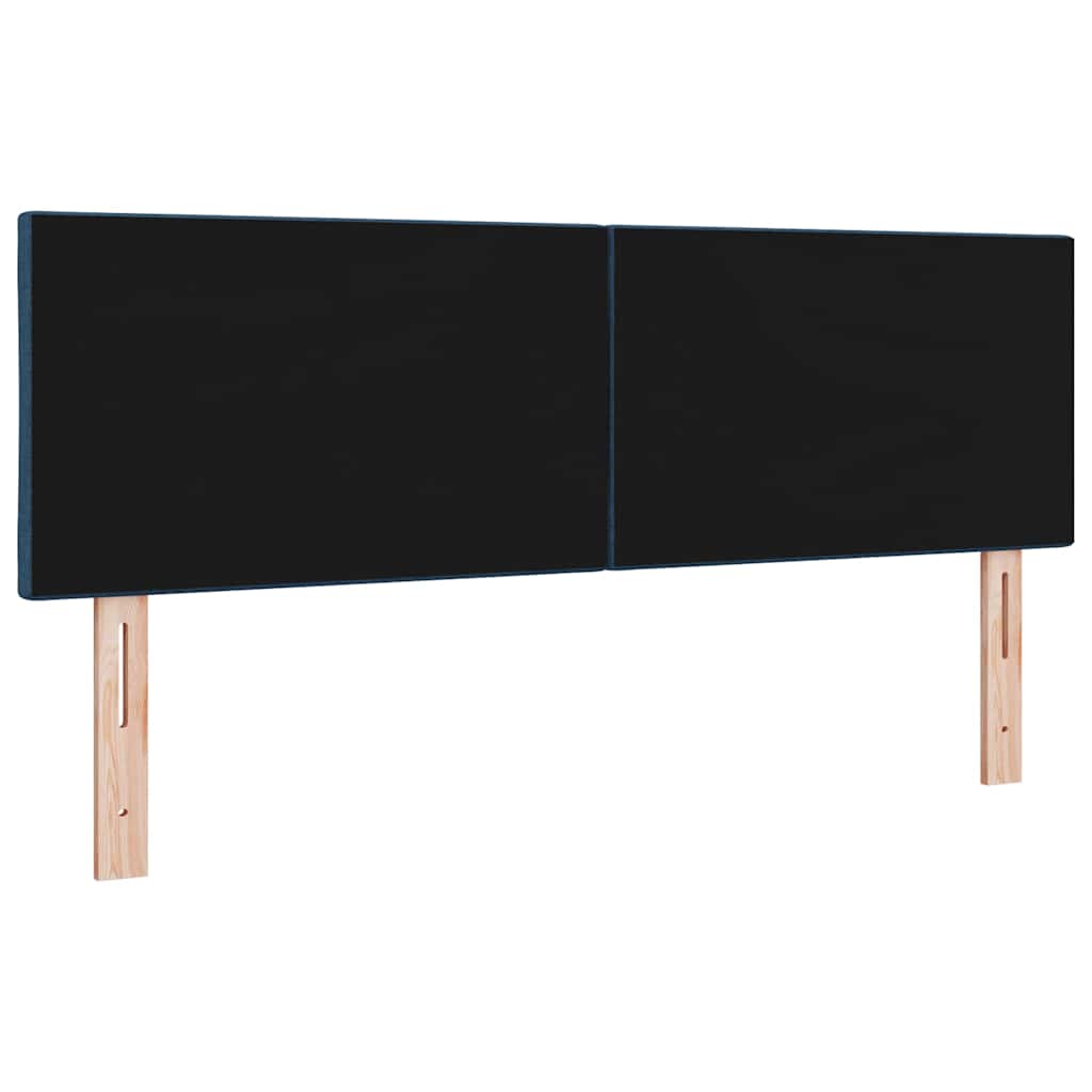 Headboard with LED Strip Lights Adjustable Blue 160 cm Fabric