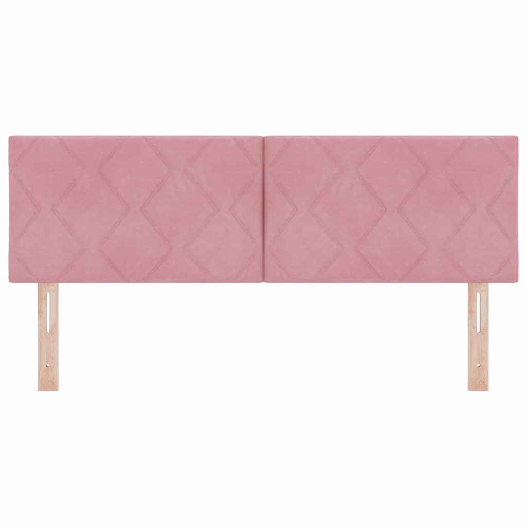 LED Headboard with LED Strip Lights Manual Pink 160 cm Velvet