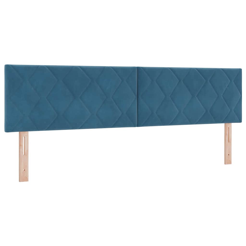 LED Headboard with LED Strip Lights Dark blue 180 cm Velvet