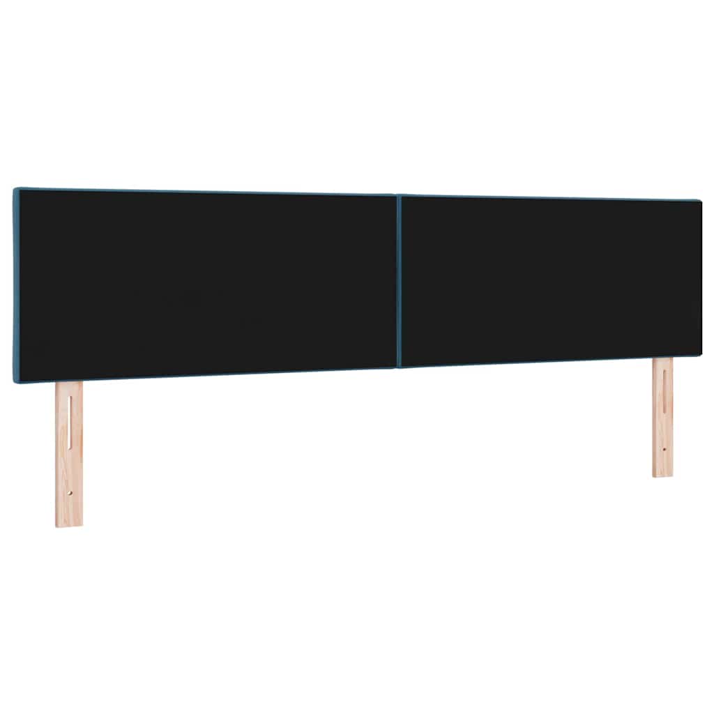 LED Headboard with LED Strip Lights Dark blue 180 cm Velvet