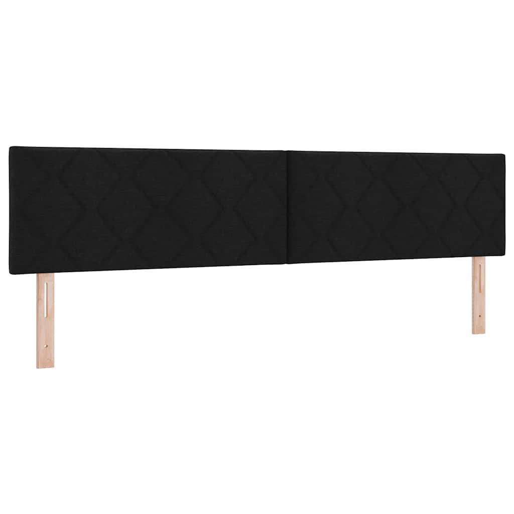 Headboard with LED Strip Lights Adjustable Black 200 cm Fabric