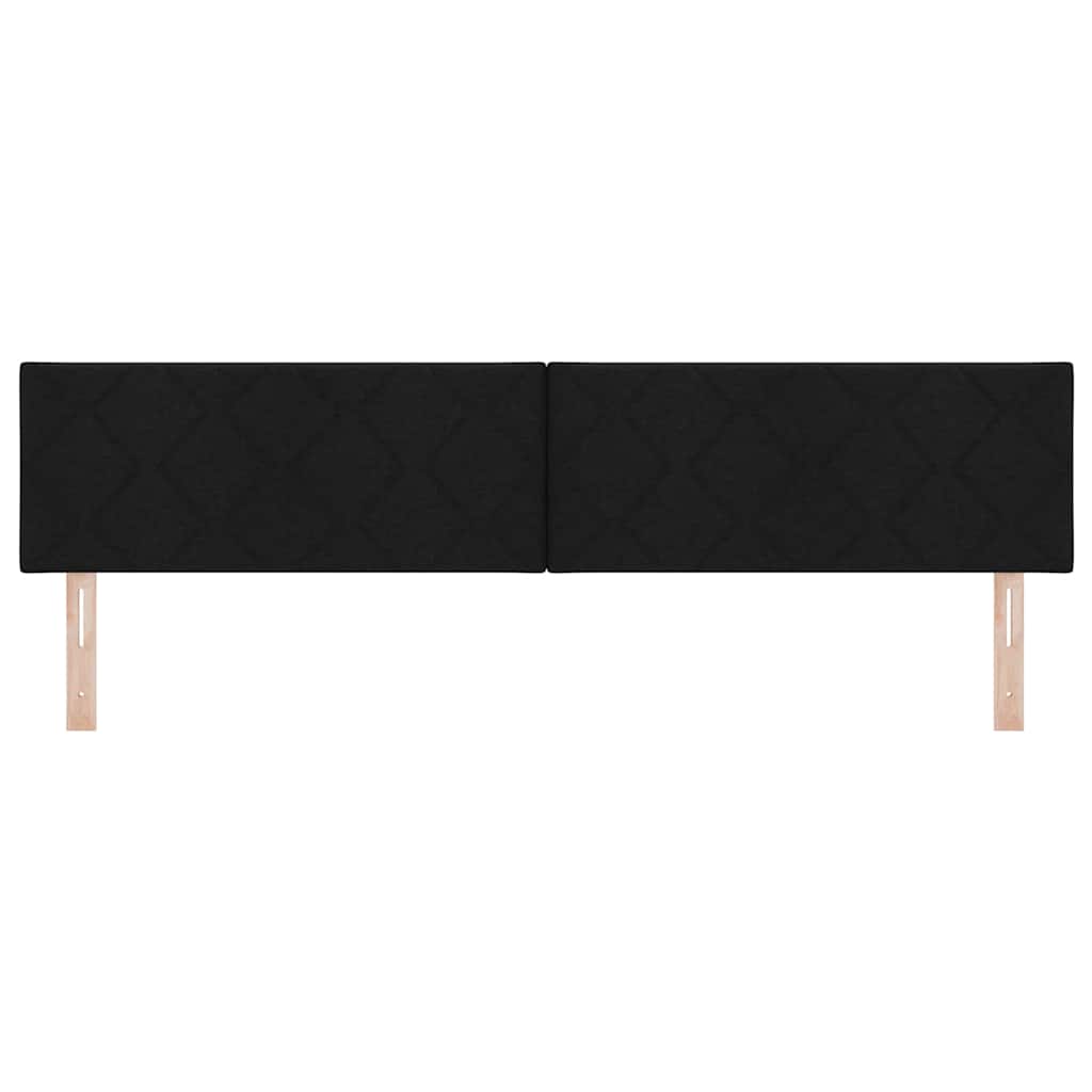 Headboard with LED Strip Lights Adjustable Black 200 cm Fabric