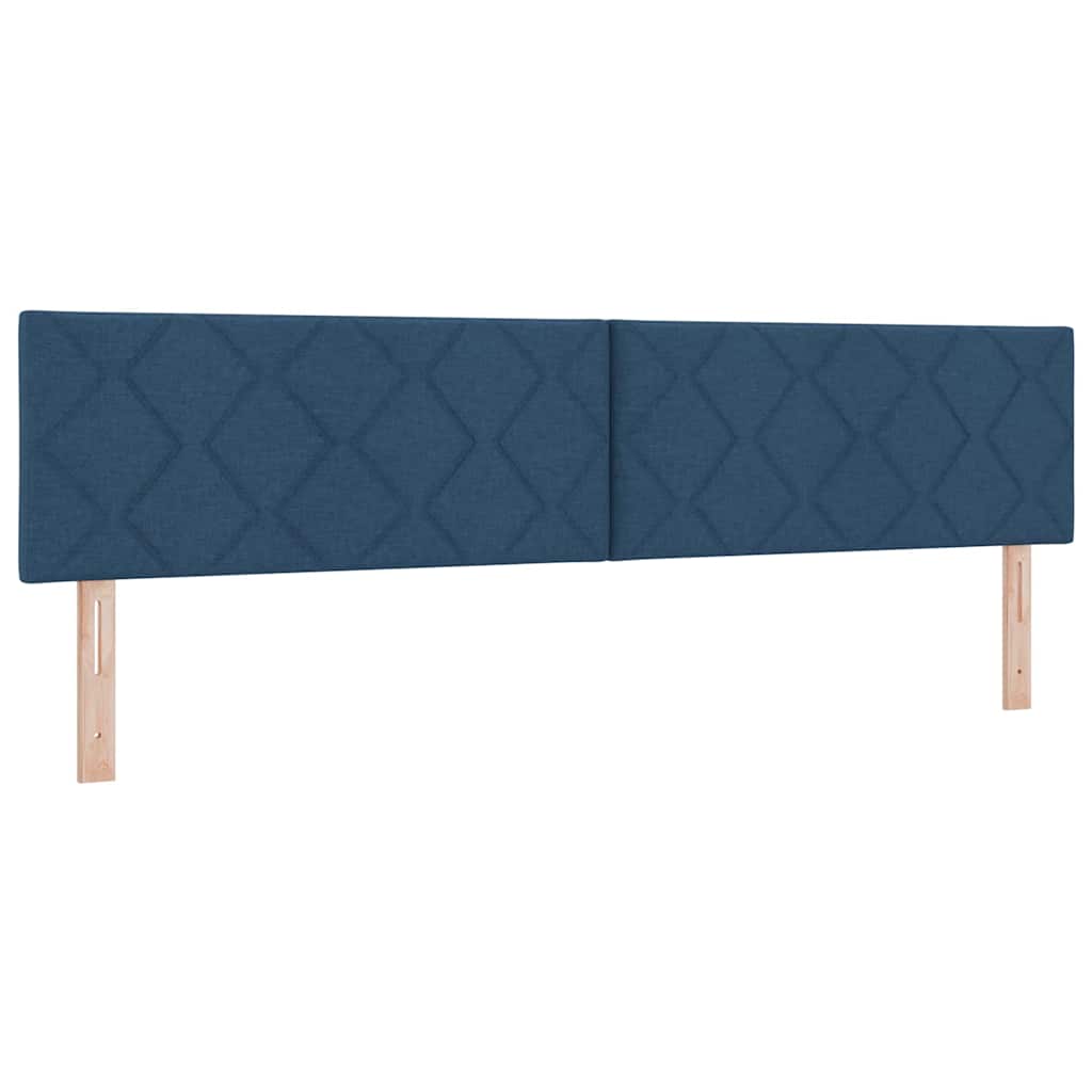 Headboard with LED Strip Lights Adjustable Blue 200 cm Fabric