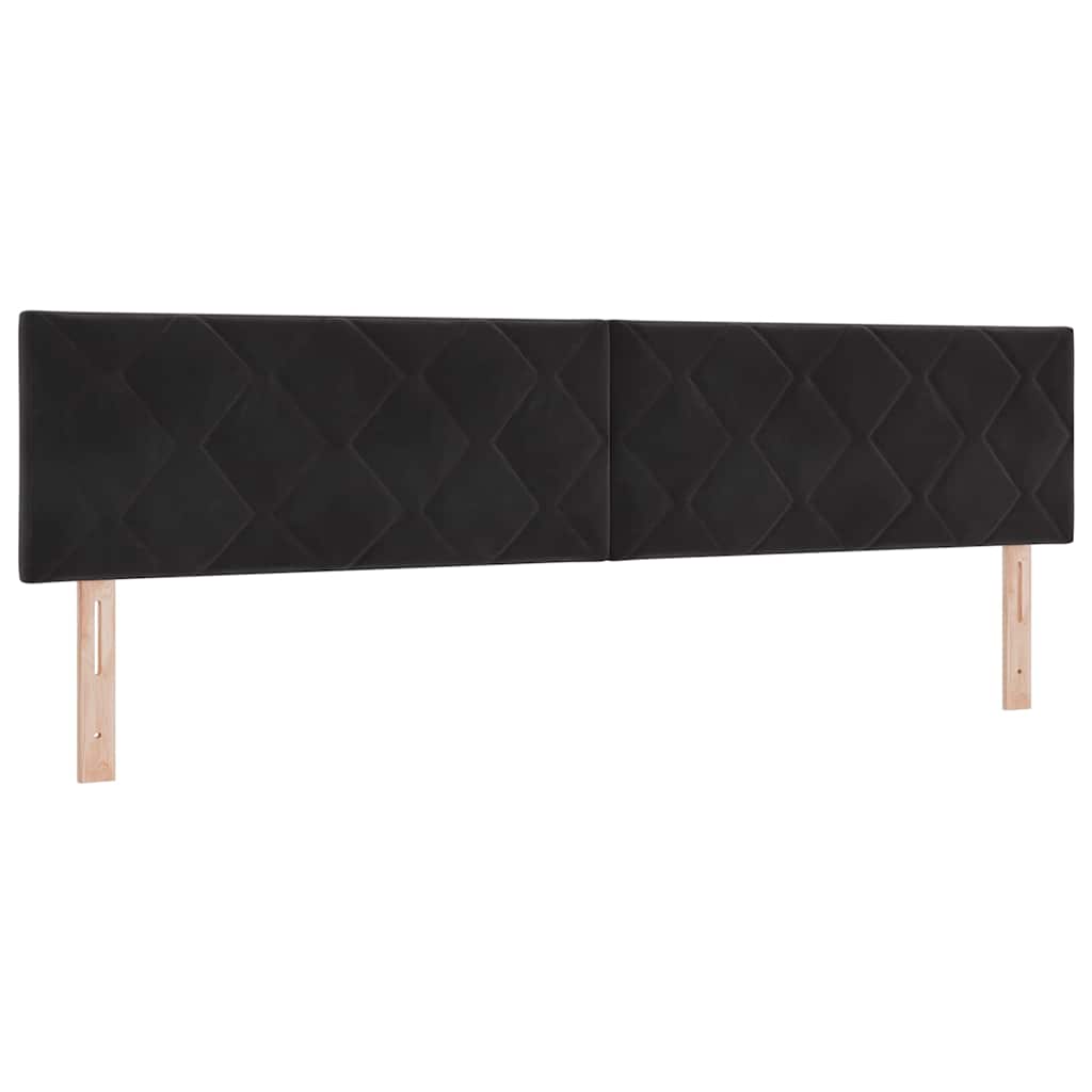 LED Headboard with LED Strip Lights Manual Black 200 cm Velvet