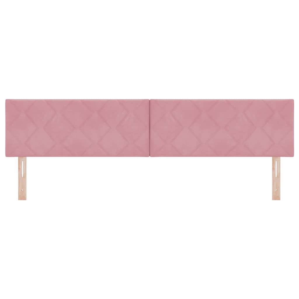 LED Headboard with LED Strip Lights Manual Pink 200 cm Velvet