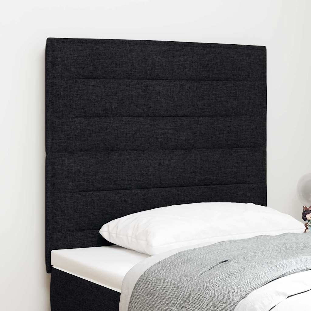 LED Headboard with LED Strip Lights Manual Black 100 cm Fabric