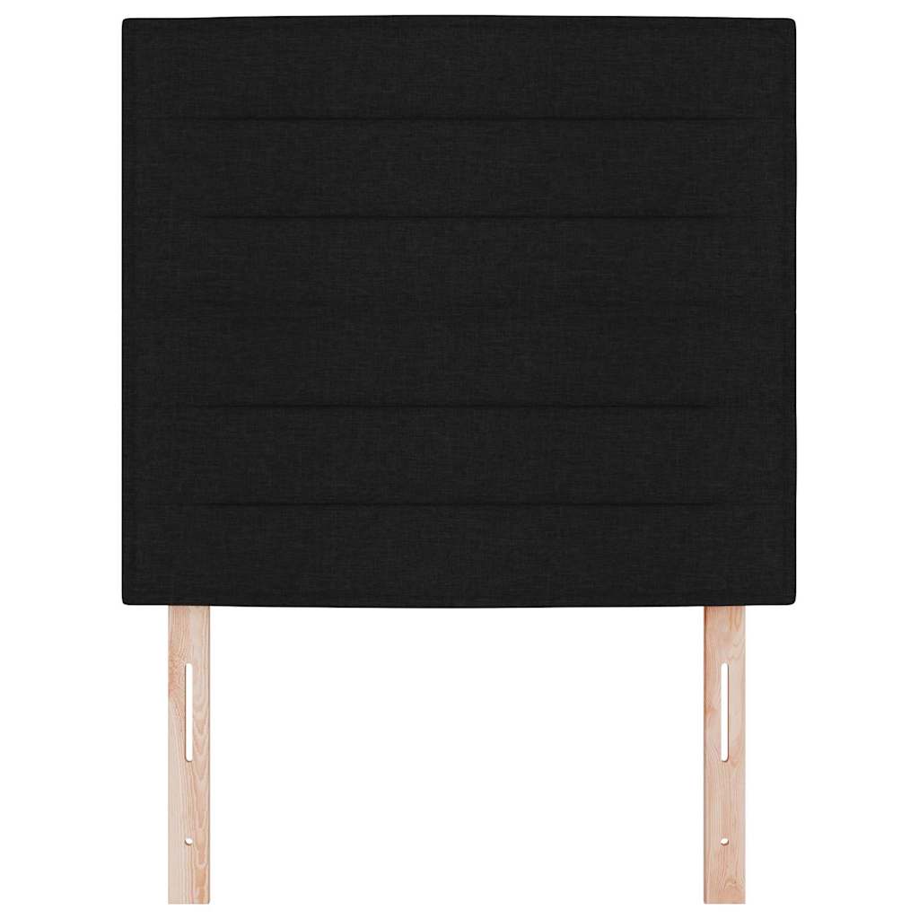 LED Headboard with LED Strip Lights Manual Black 100 cm Fabric