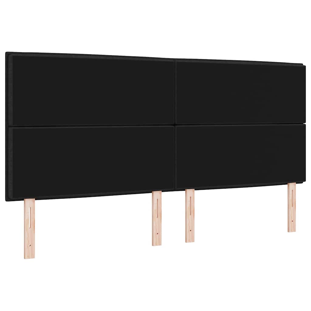 LED Headboard with LED Strip Lights Manual Black 200 cm Fabric