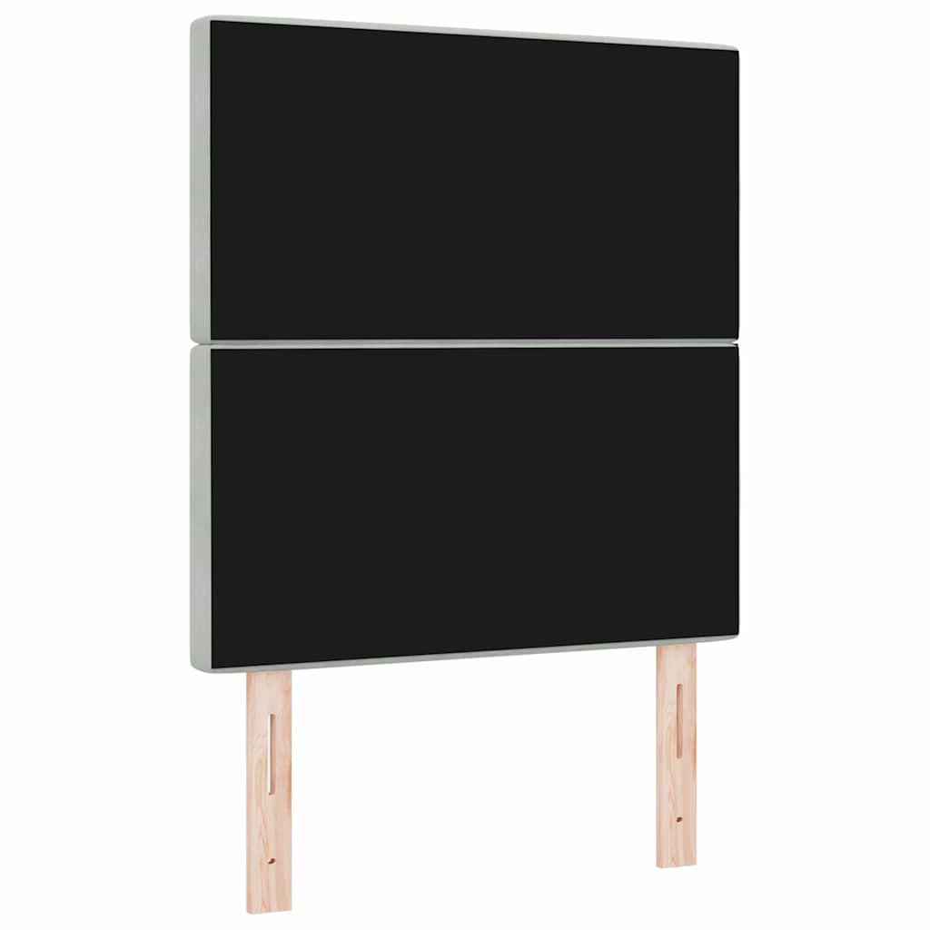 LED Headboard with LED Strip Lights Light grey 80 cm Velvet