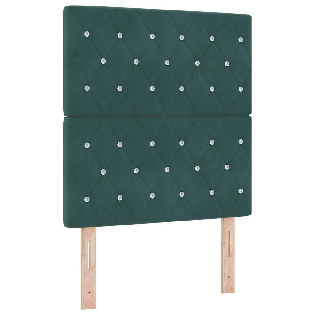 LED Headboard with LED Strip Lights Dark green 80 cm Velvet