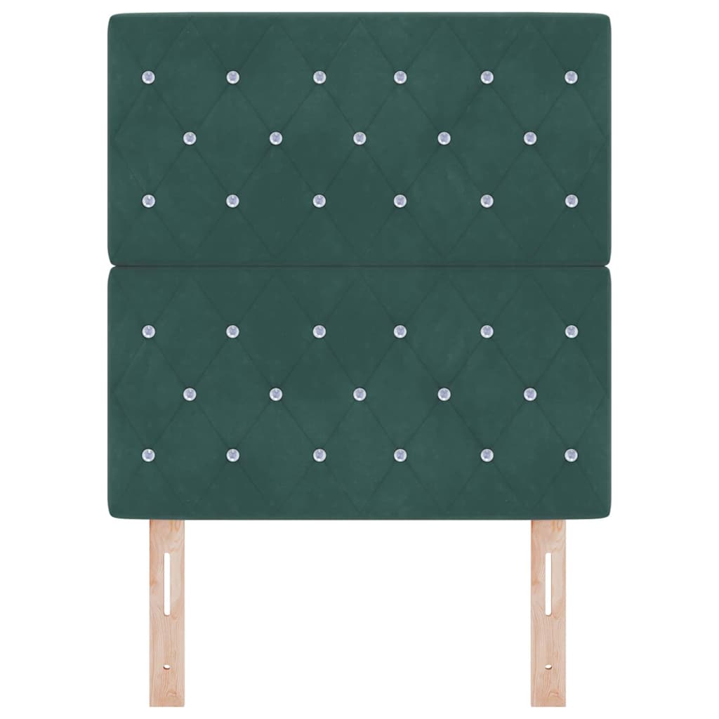 LED Headboard with LED Strip Lights Dark green 80 cm Velvet