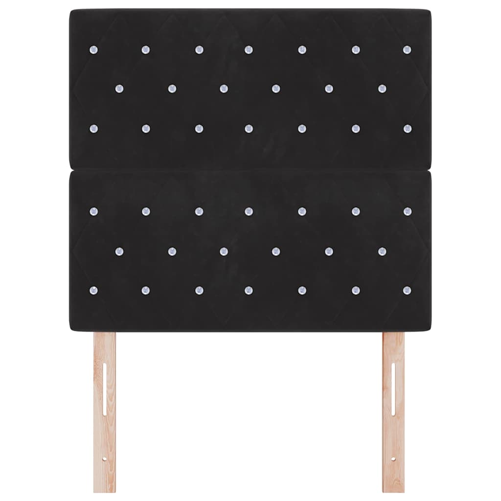 LED Headboard with LED Strip Lights Argyle Black 100 cm Velvet