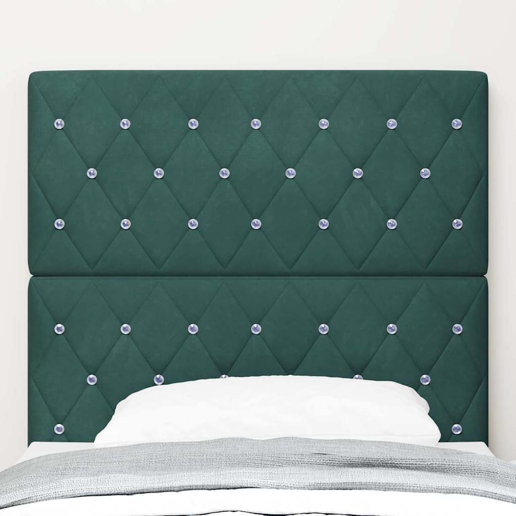LED Headboard with LED Strip Lights Dark green 100 cm Velvet