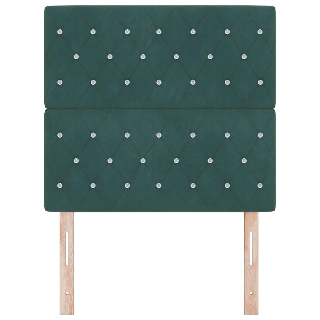 LED Headboard with LED Strip Lights Dark green 100 cm Velvet