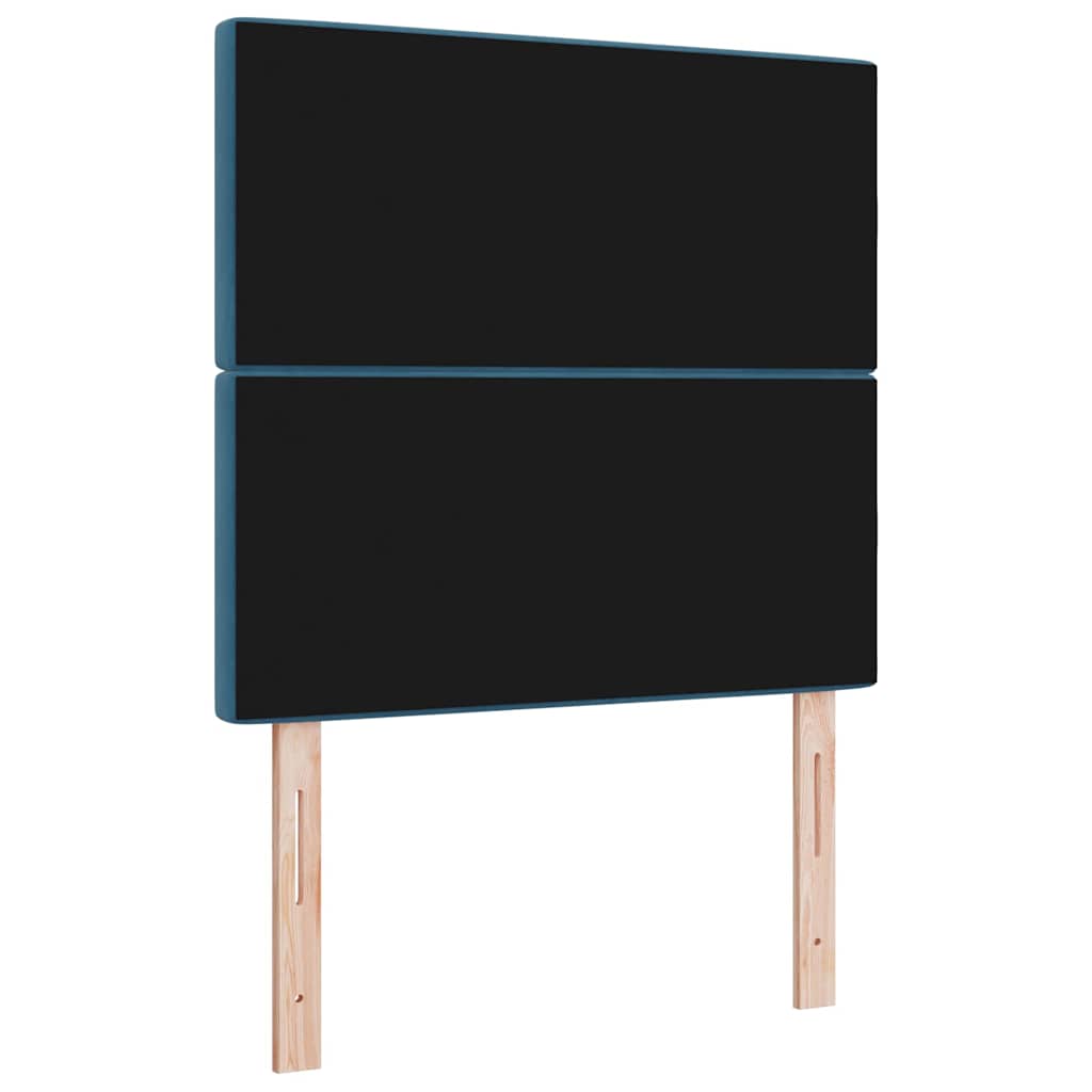 LED Headboard with LED Strip Lights Dark blue 100 cm Velvet