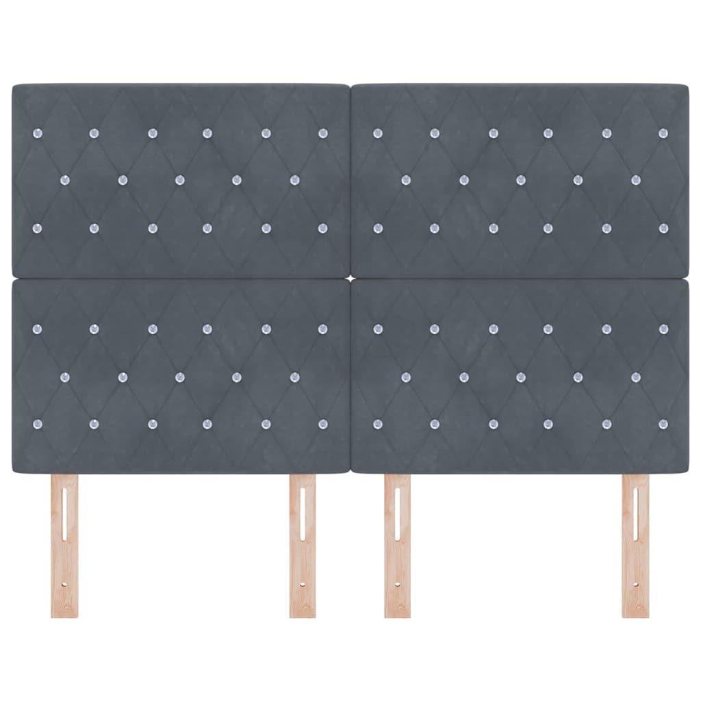 LED Headboard with LED Strip Lights Dark Grey 80 cm Velvet