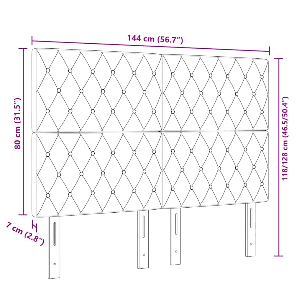 LED Headboard with LED Strip Lights Dark Grey 80 cm Velvet