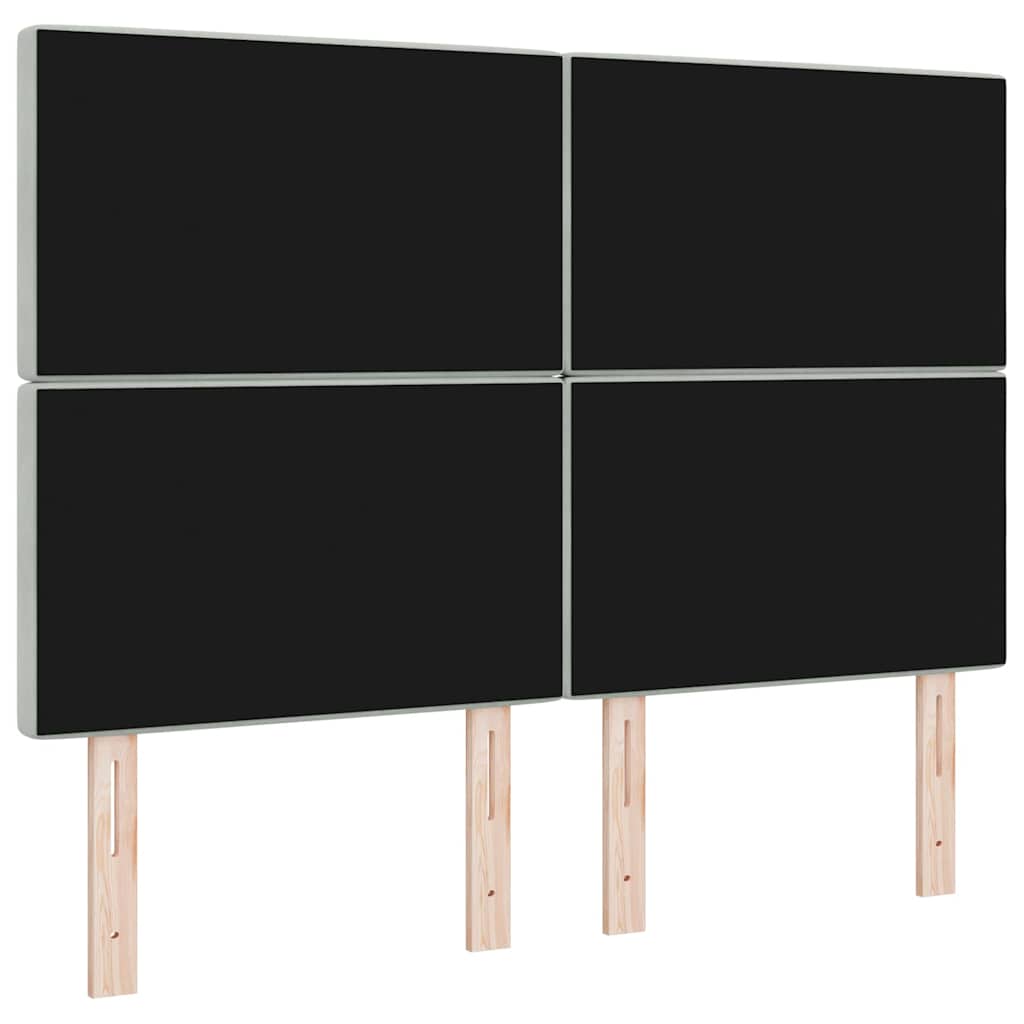 LED Headboard with LED Strip Lights Light grey 80 cm Velvet