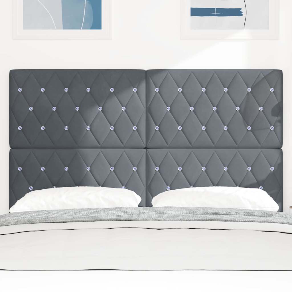 LED Headboard with LED Strip Lights Dark grey 80 cm Velvet