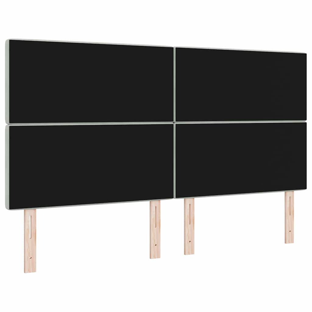 LED Headboard with LED Strip Lights Light grey 90 cm Velvet