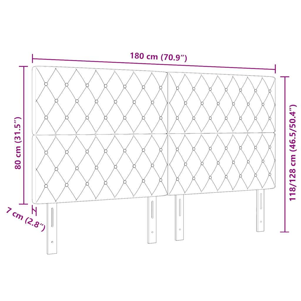 LED Headboard with LED Strip Lights Light grey 90 cm Velvet
