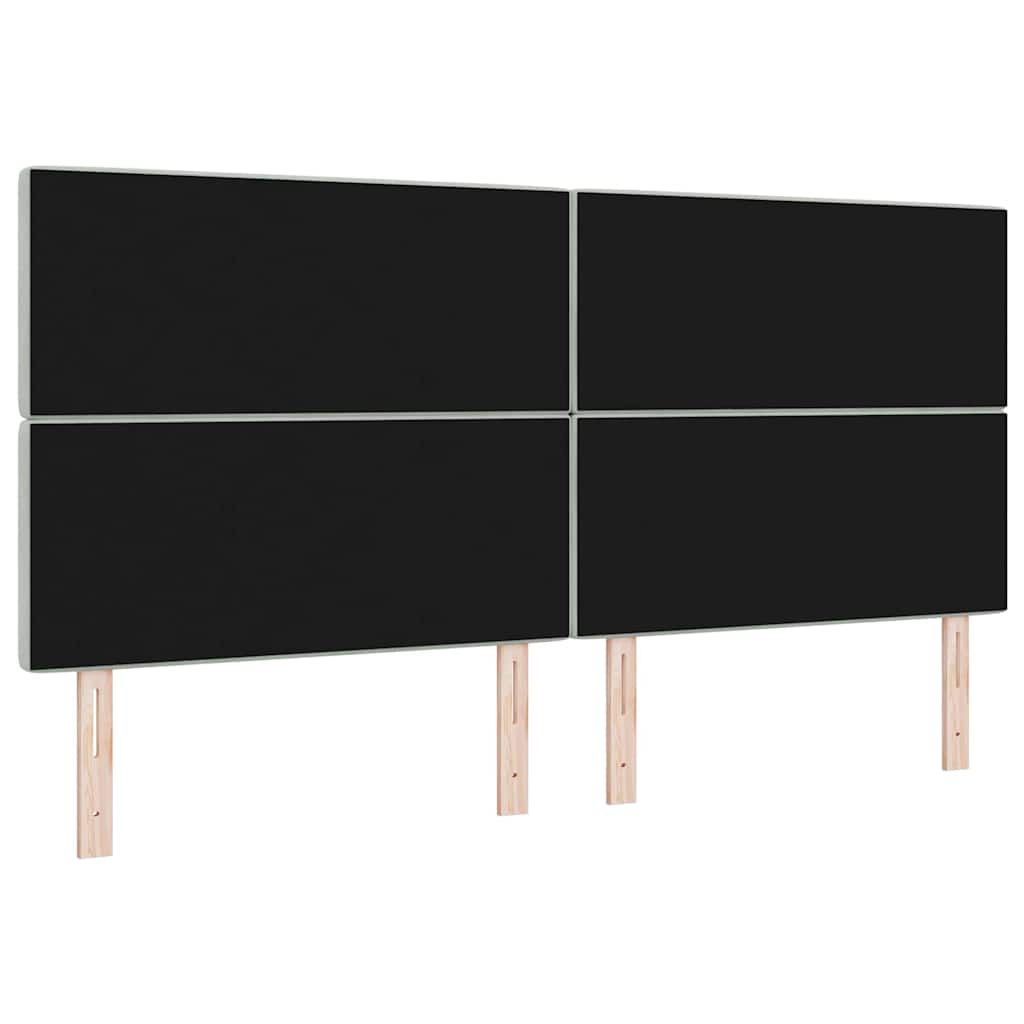LED Headboard with LED Strip Lights Light grey 100 cm Velvet