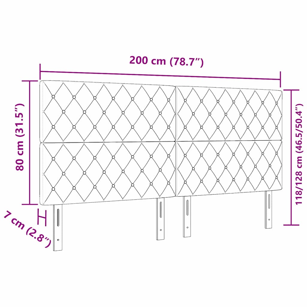 LED Headboard with LED Strip Lights Dark grey 100 cm Velvet