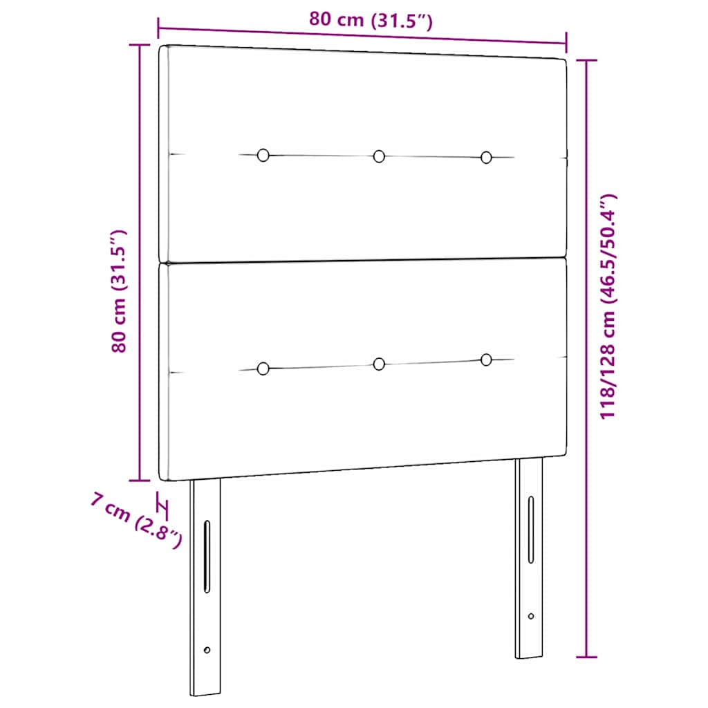 Headboard with LED Strip Lights Light Grey 80 cm Velvet