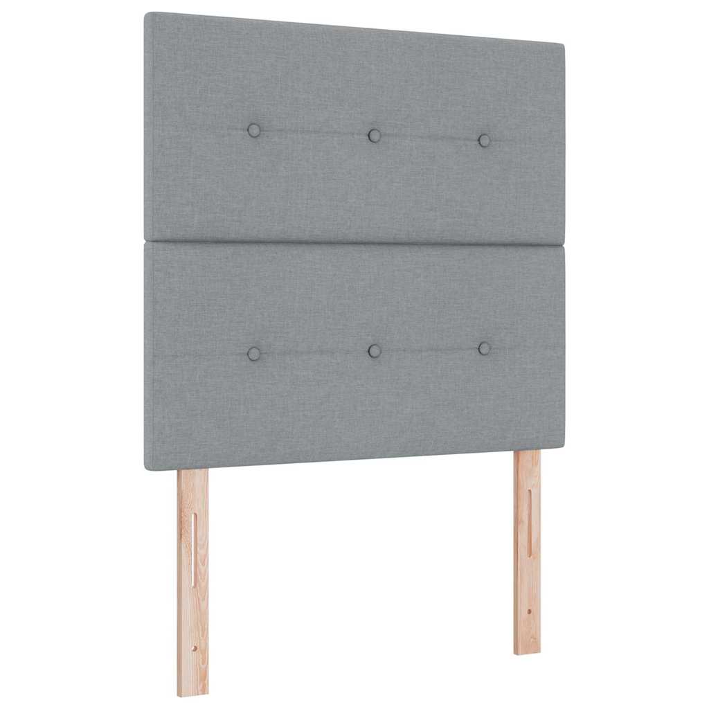 LED Headboard with LED Strip Lights Light grey 100 cm Fabric