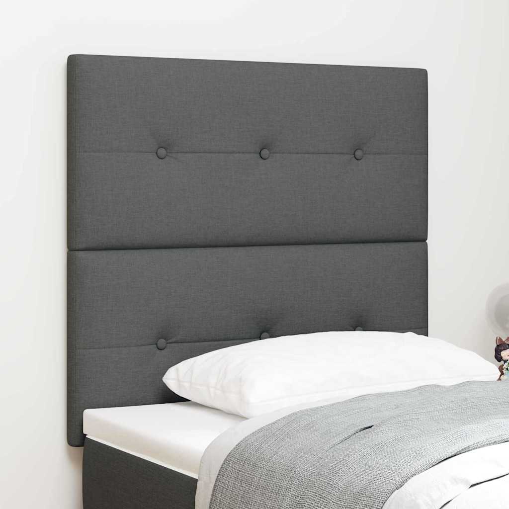 LED Headboard with LED Strip Lights Dark Grey 100 cm Fabric