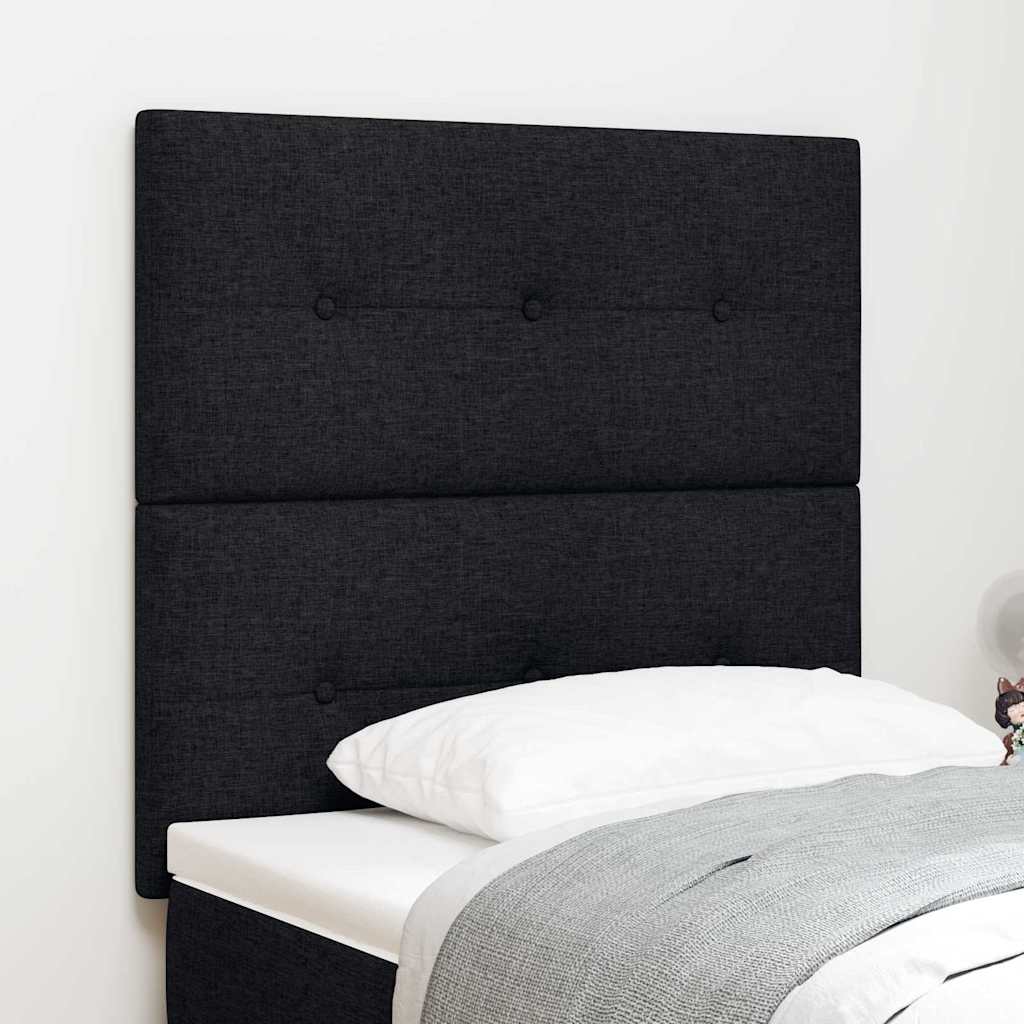 LED Headboard with LED Strip Lights Manual Black 100 cm Fabric