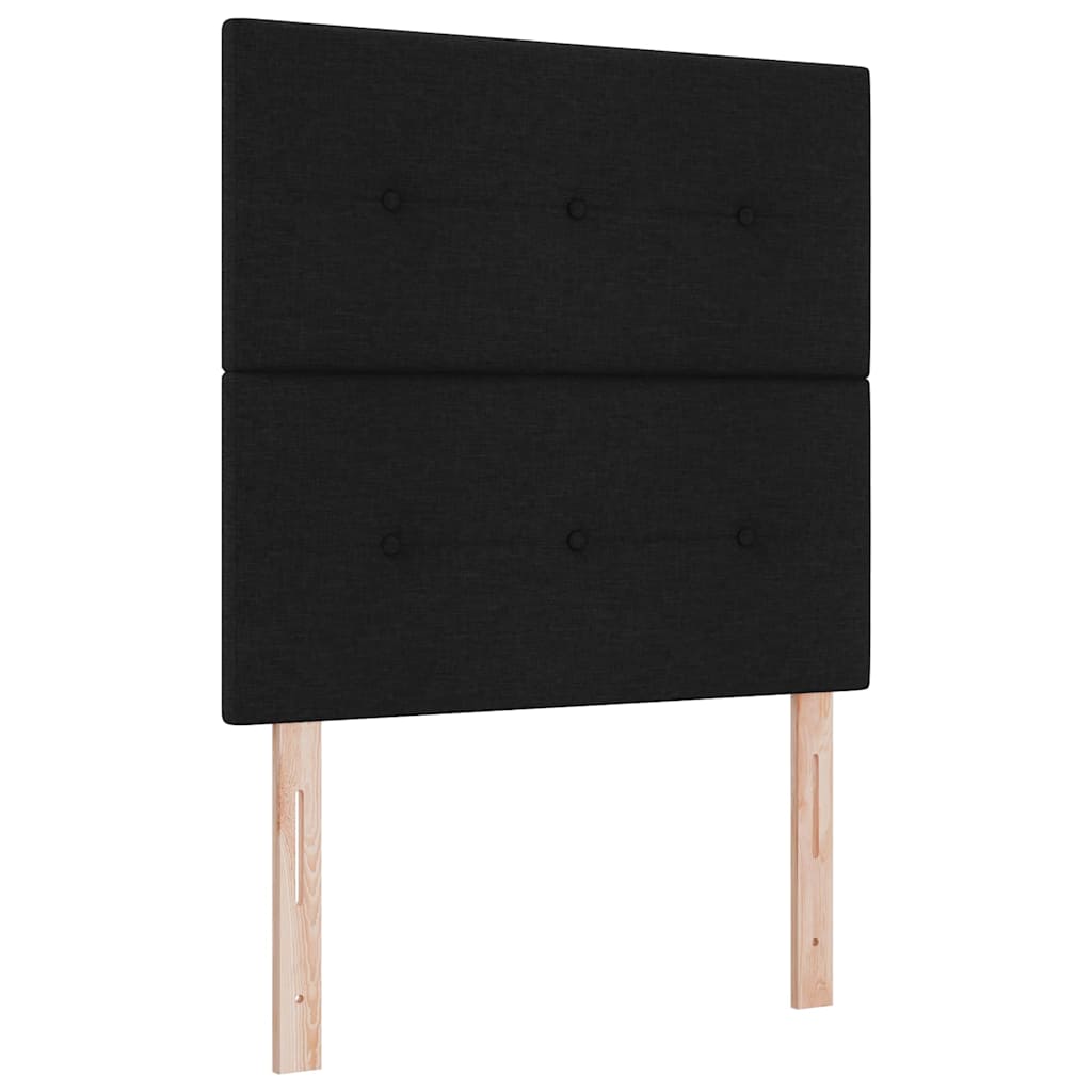 LED Headboard with LED Strip Lights Manual Black 100 cm Fabric