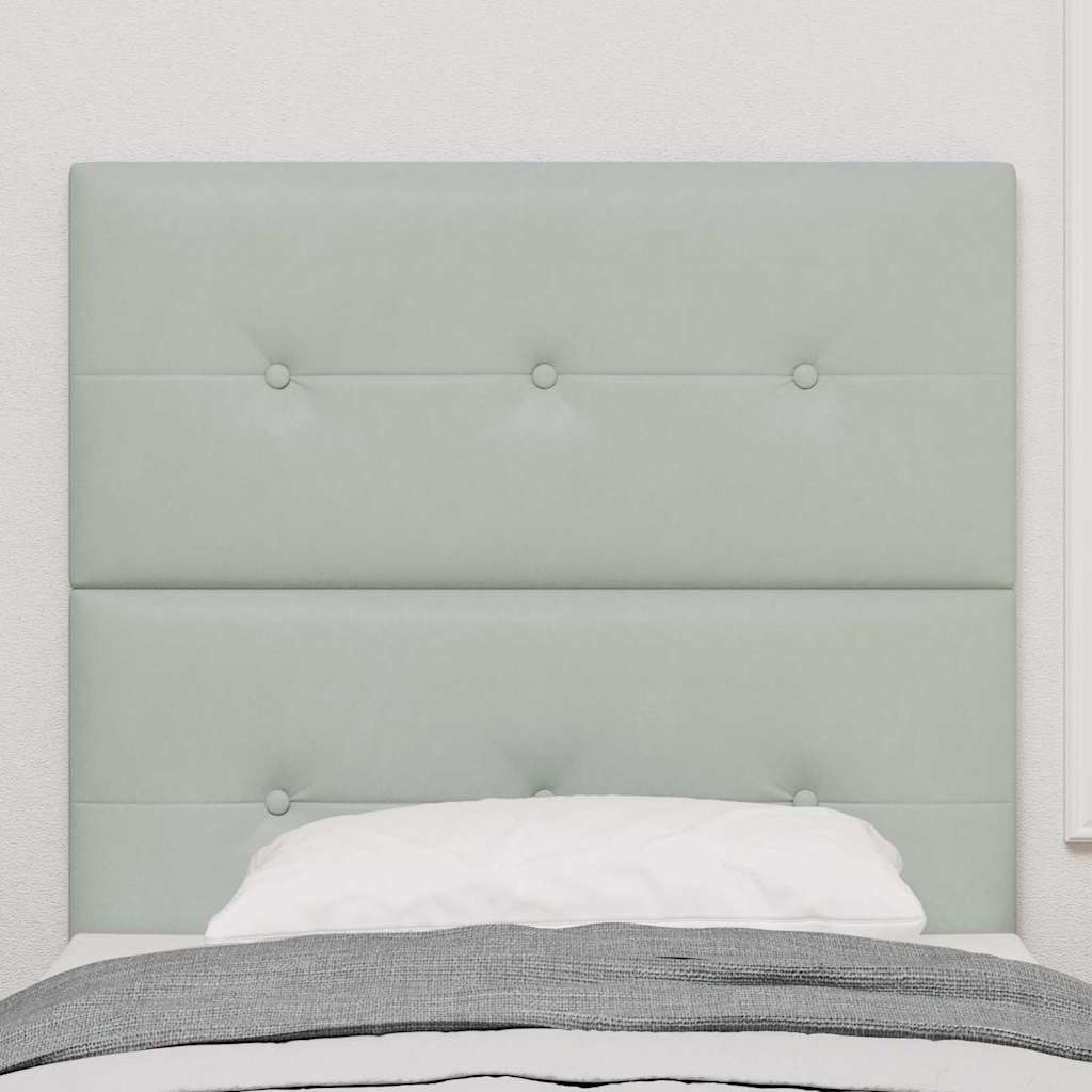 Headboard with LED Strip Lights Light Grey 100 cm Velvet