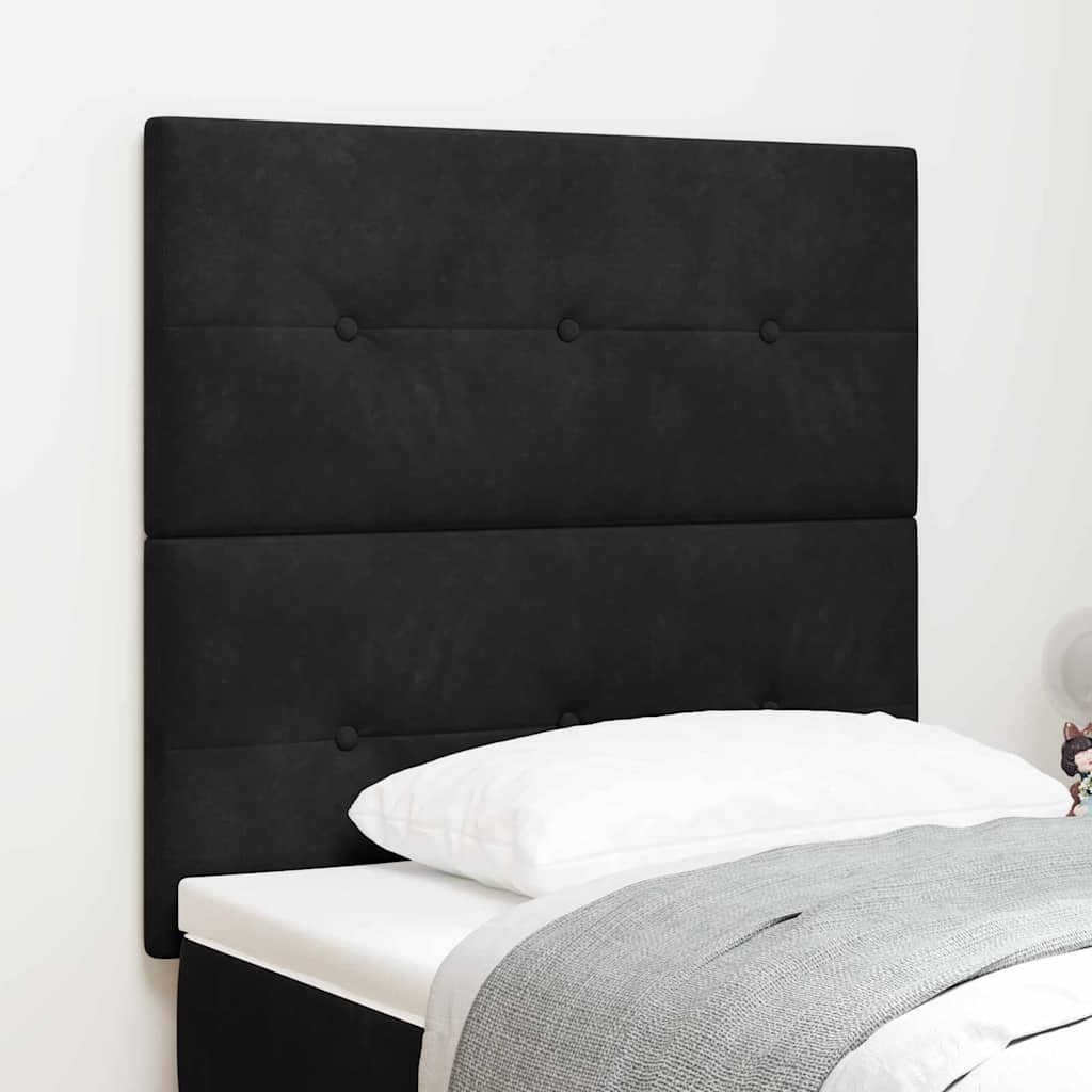Headboard with LED Strip Lights Adjustable Black 100 cm Velvet