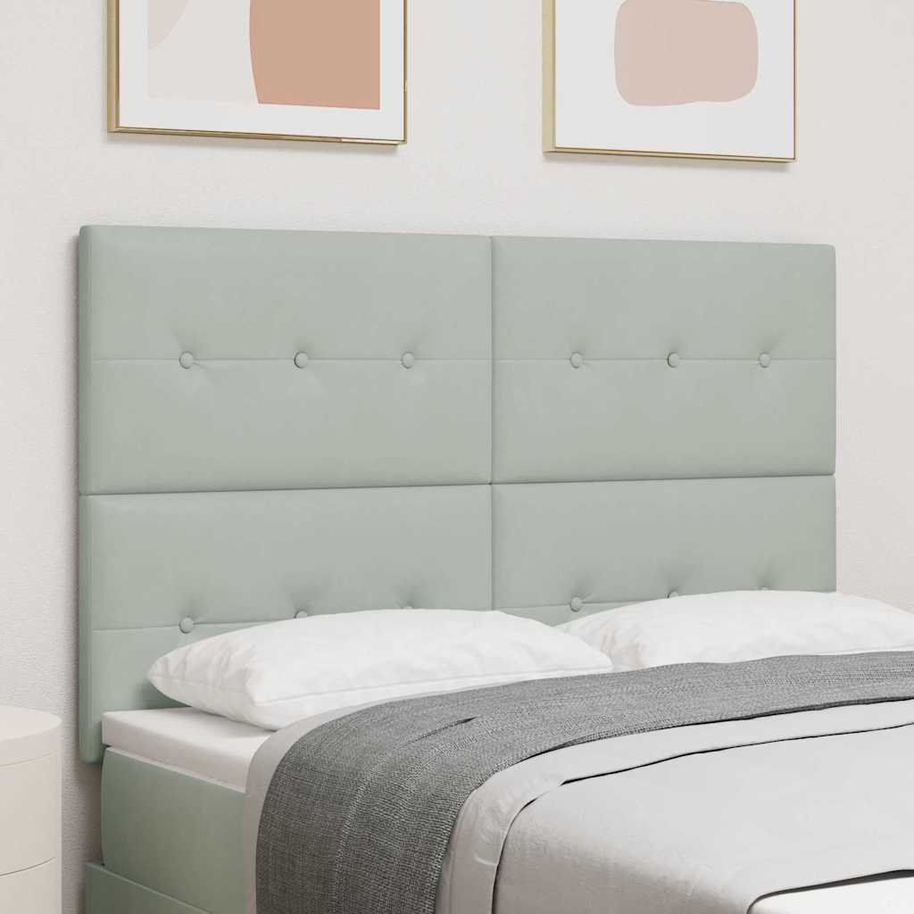 Headboard with LED Strip Lights Light Grey 80 cm Velvet