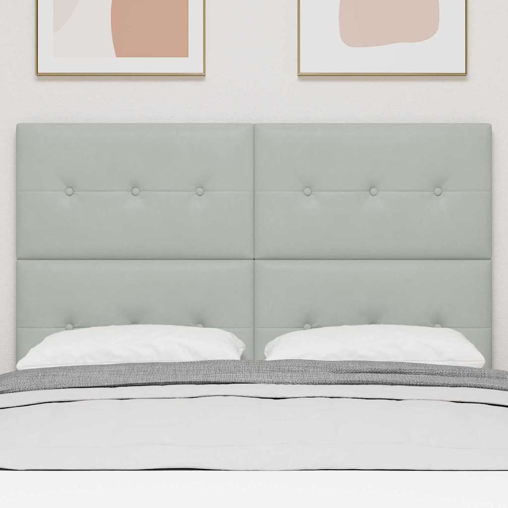 Headboard with LED Strip Lights Light Grey 80 cm Velvet