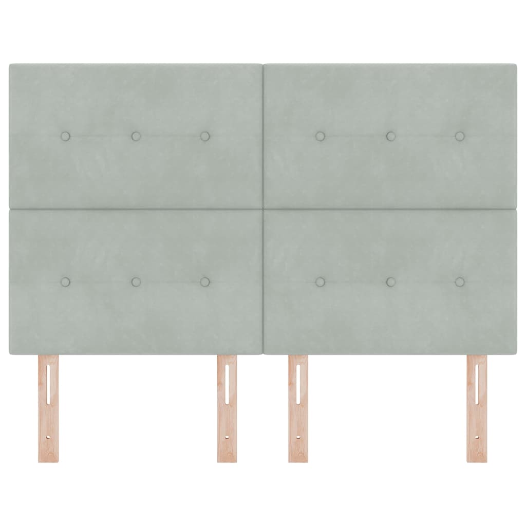 Headboard with LED Strip Lights Light Grey 80 cm Velvet