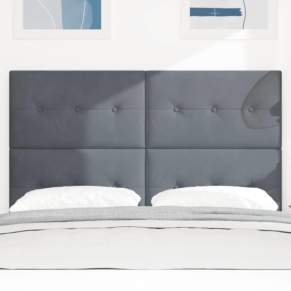 Headboard with LED Strip Lights Adjustable Grey 80 cm Velvet