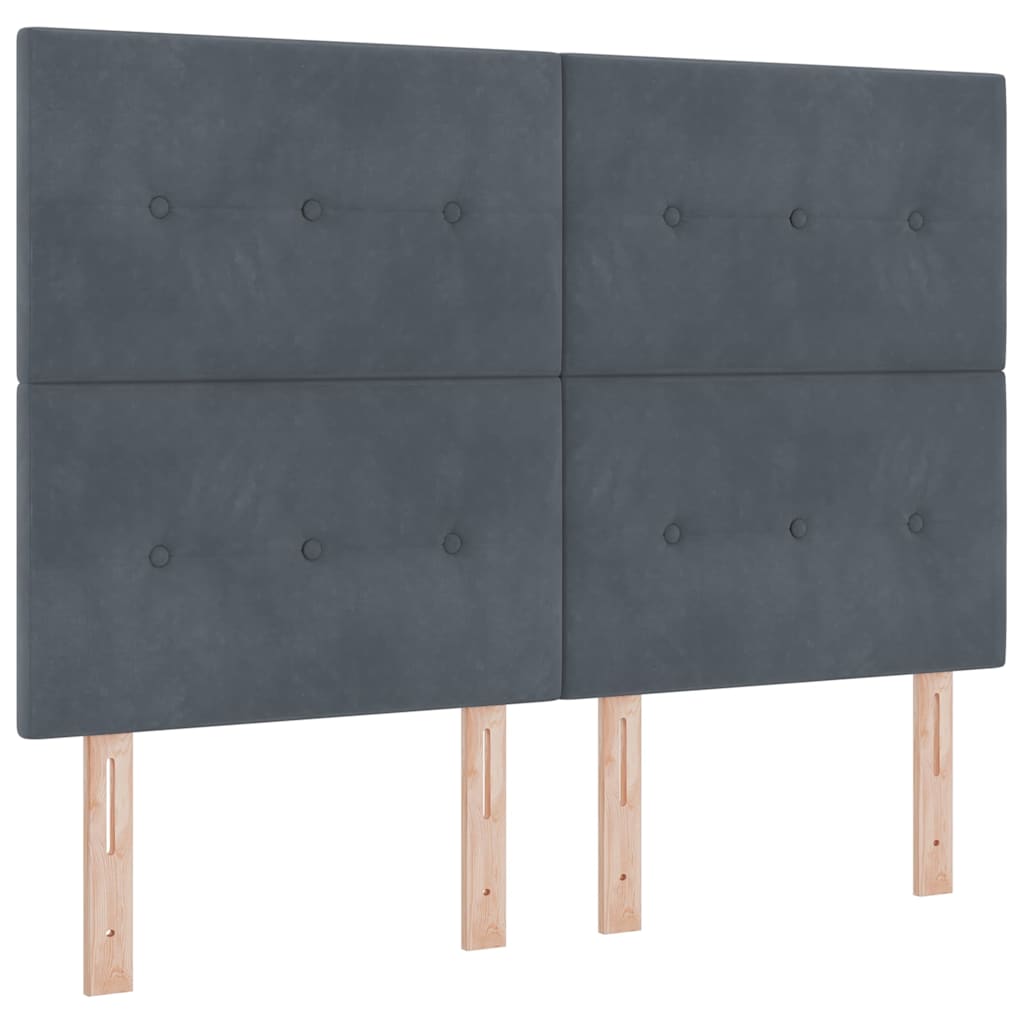 Headboard with LED Strip Lights Adjustable Grey 80 cm Velvet