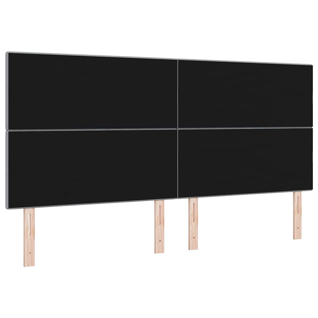 LED Headboard with LED Strip Lights Light grey 200 cm Fabric