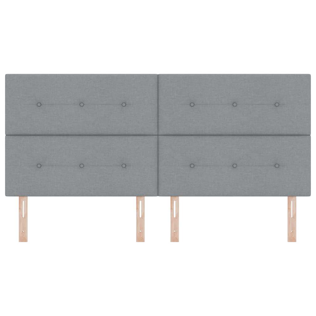 LED Headboard with LED Strip Lights Light grey 200 cm Fabric