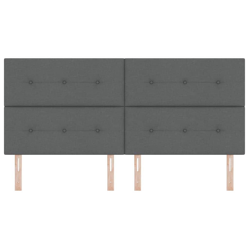 LED Headboard with LED Strip Lights Dark Grey 200 cm Fabric