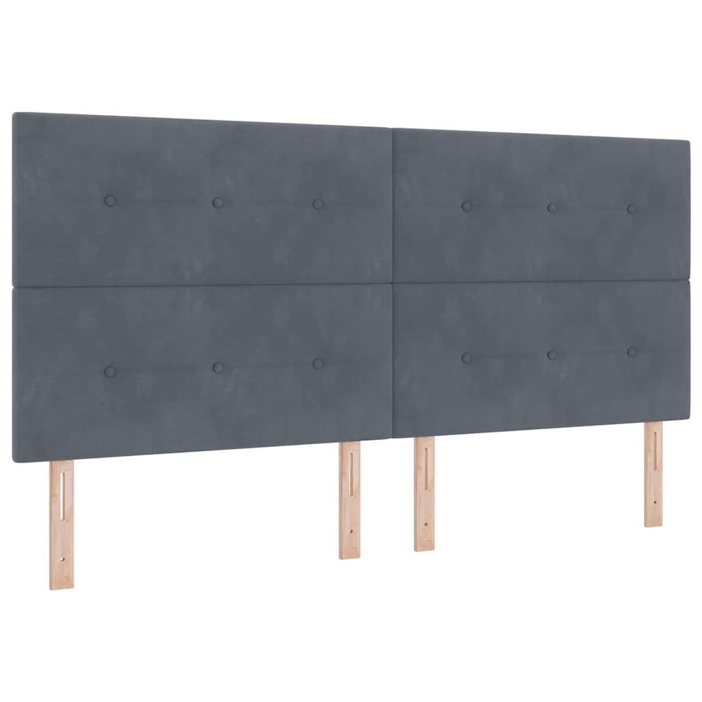 Headboard with LED Strip Lights Adjustable Grey 100 cm Velvet