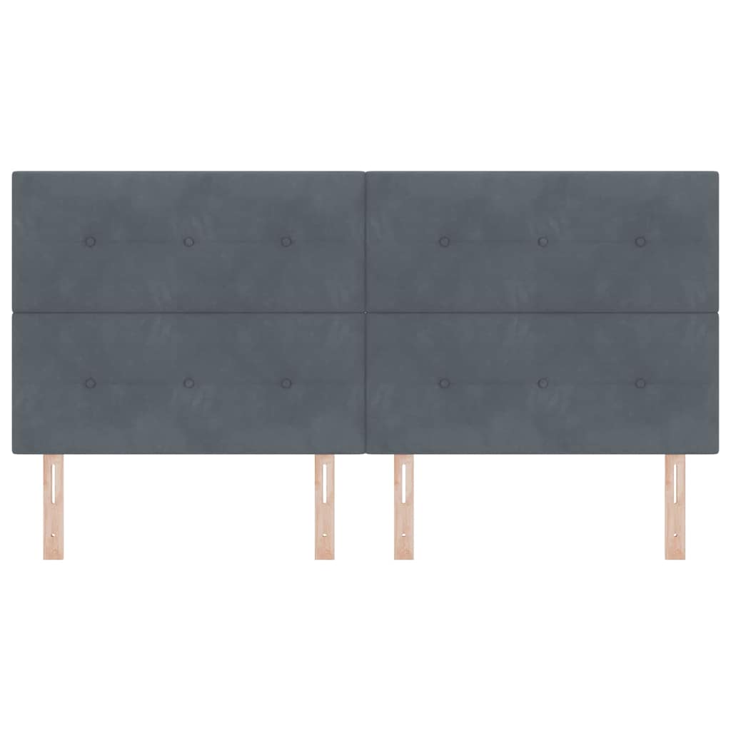 Headboard with LED Strip Lights Adjustable Grey 100 cm Velvet